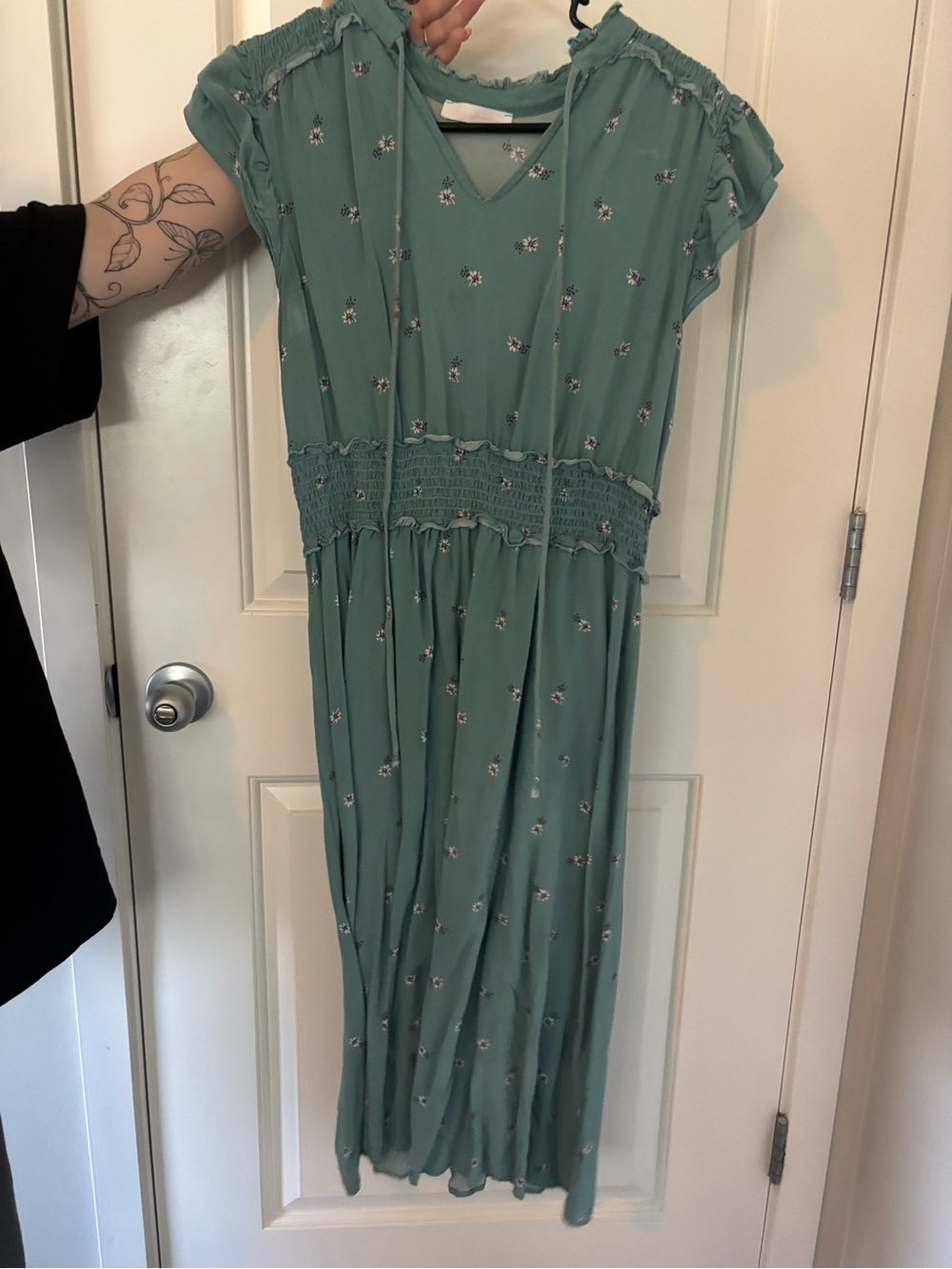 Ces Femme Dusty Sage Floral V-Neck Maxi